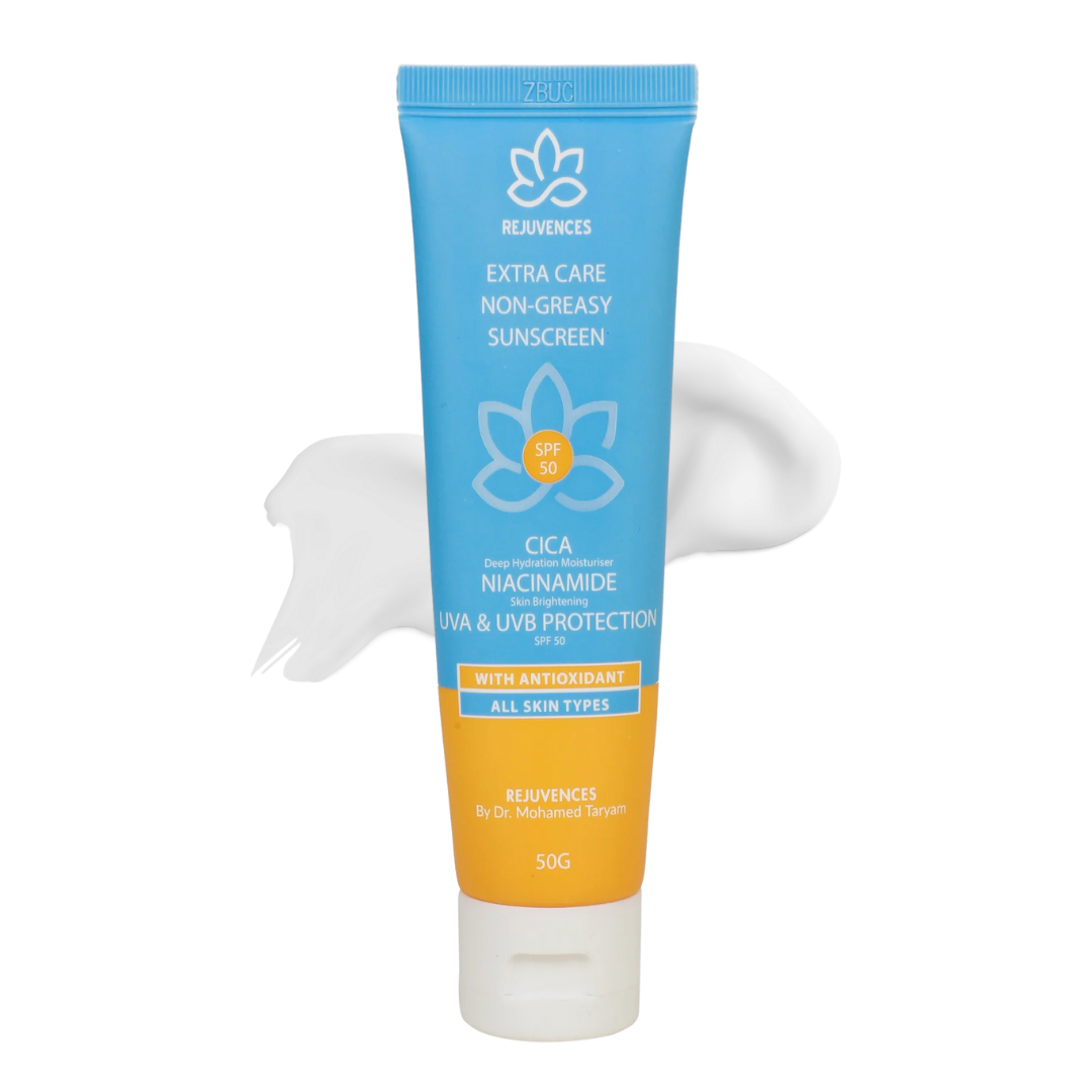 Rejuvences Sunscreen SPF 50 – Non-Greasy, Broad Spectrum UVA/UVB Protection