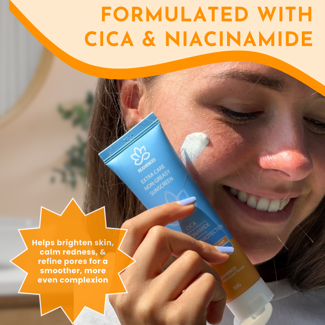 Rejuvences Sunscreen SPF 50 – Non-Greasy, Broad Spectrum UVA/UVB Protection