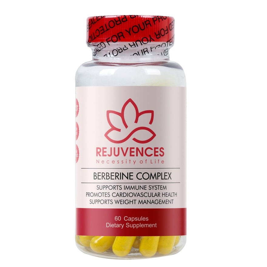 Rejuvences Berberine 500 mg Capsules with Bitter Melon and Banaba Leaf for Heart Health, Weight Management, and Immune Support (60 Capsules)